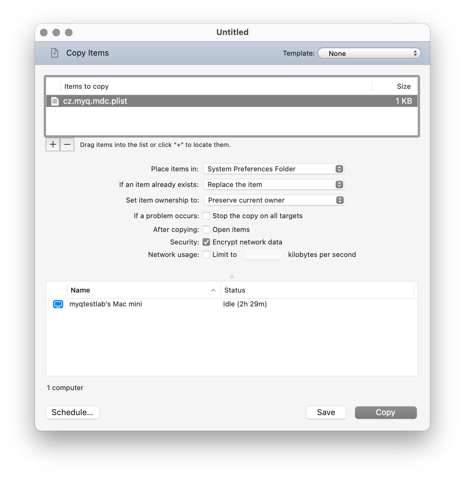 Deploying the settings file to multiple workstations