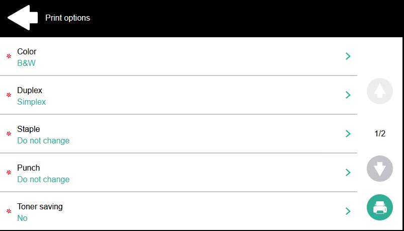 Print Options example