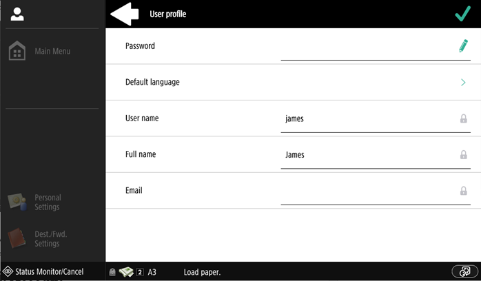 Edit Account terminal action