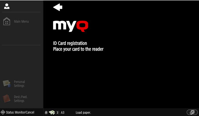 ID Card Registration terminal action