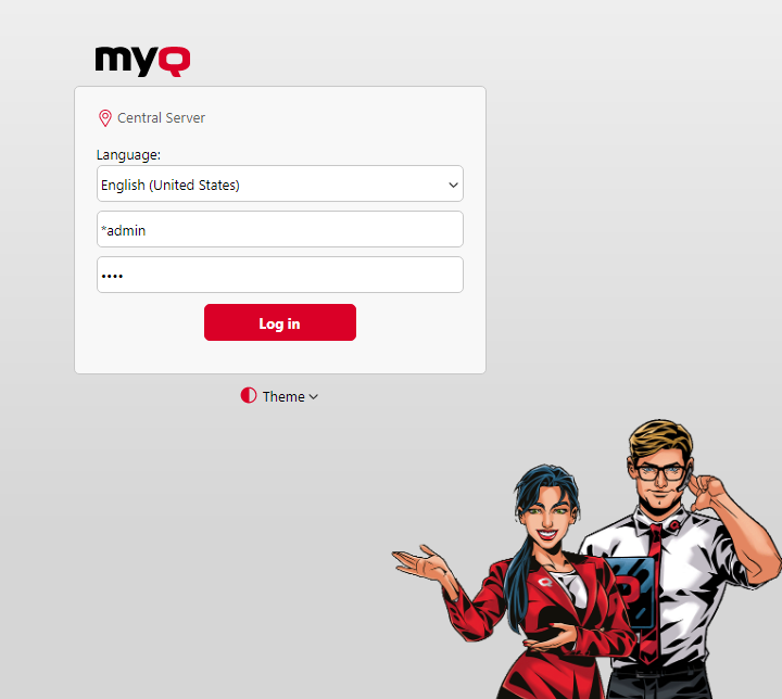 MyQ Central web UI login