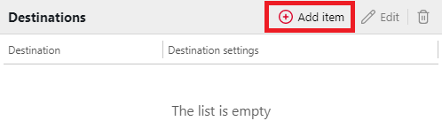 Destination settings