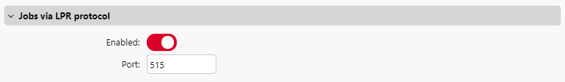Jobs via LRP protocol settings