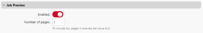 Job preview settings
