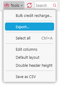 Users list export