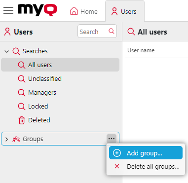 Adding a new user group