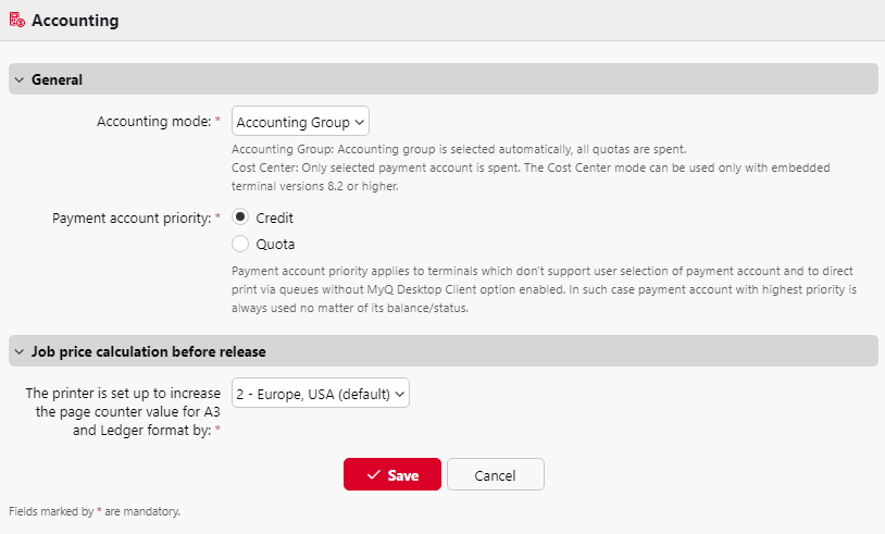 Accounting settings tab