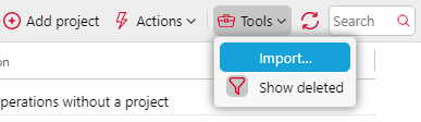 Importing projects