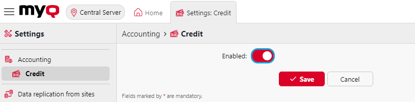 Enabling credit