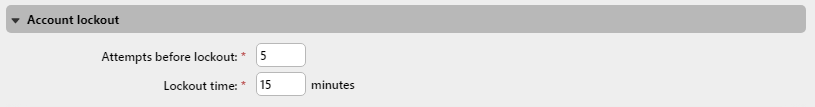 Account lockout section