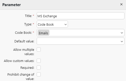 Setting a new code book scan parameter