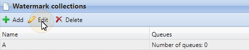 Editing a watermark collection