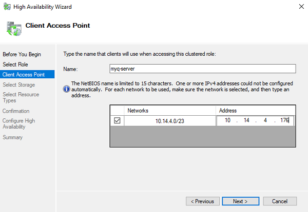 Client Access Point tab