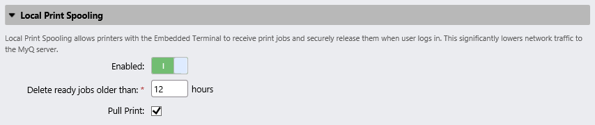 Local Print Spooling section