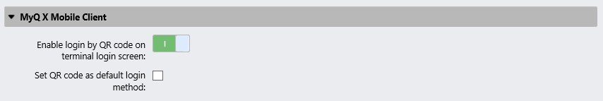 MyQ X Mobile Client section