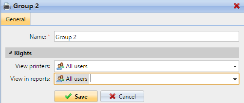 New printer group properties panel