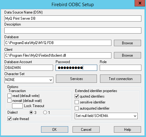 Firebird ODBC setup