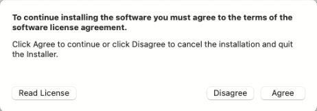 Software license agreement prompt