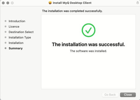 Installation summary