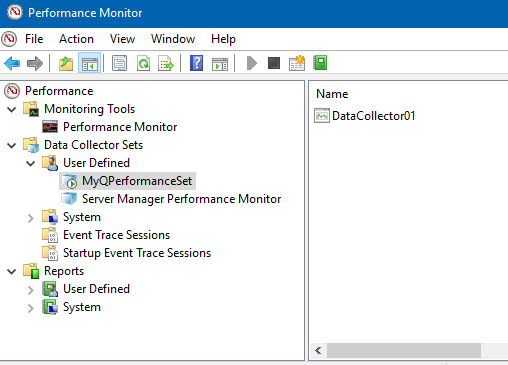 Start-stop gathering info in performance monitor