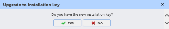 Installation key prompt