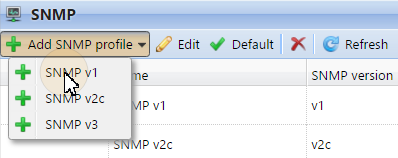 Adding an SNMP profile