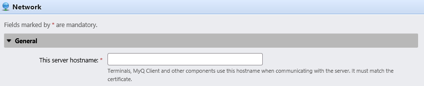 Server hostname setting