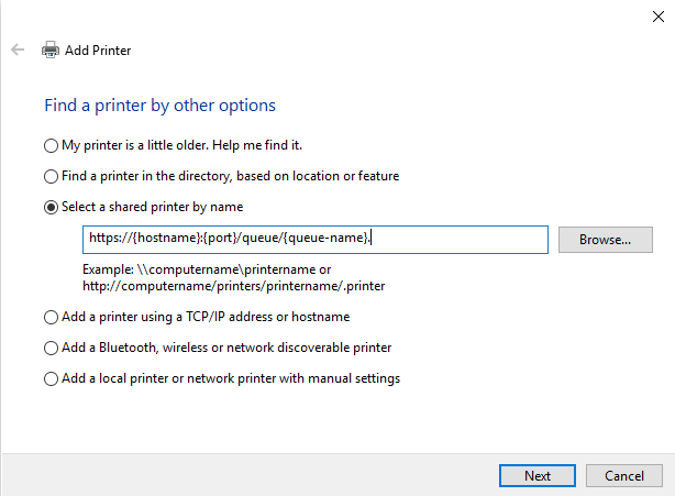 Adding IPPS via Windows