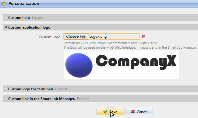 Custom application logo example