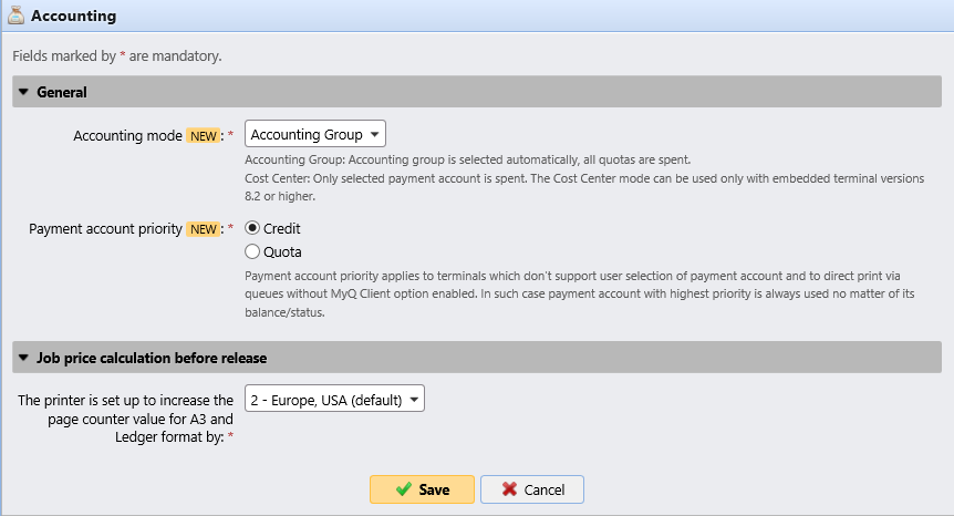 Accounting settings tab