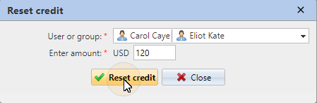 Reset credit options