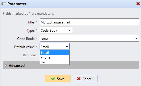 Setting a new code book scan parameter