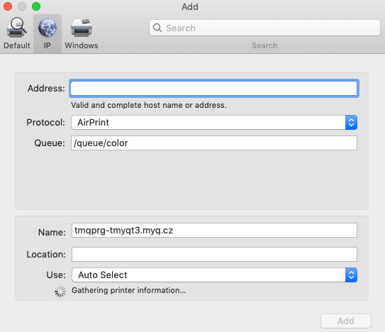 IPPS settings in Mac