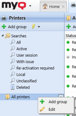 Adding a printer group