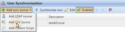 Adding CSV as the source for user sync
