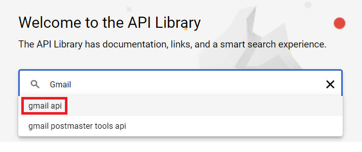 Searching for the Gmail API