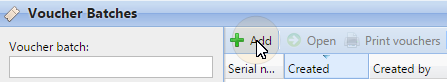 Adding a new Voucher batch