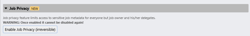 Job Privacy setting