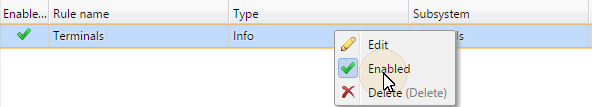 Enabling a log notifier rule