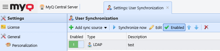 User Synchronization - synchronize now