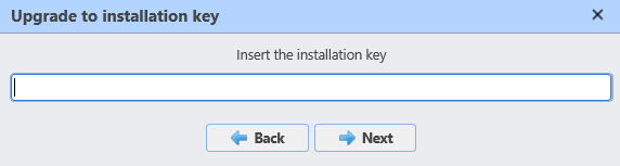 Insert the installation key