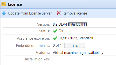 Licenses overview