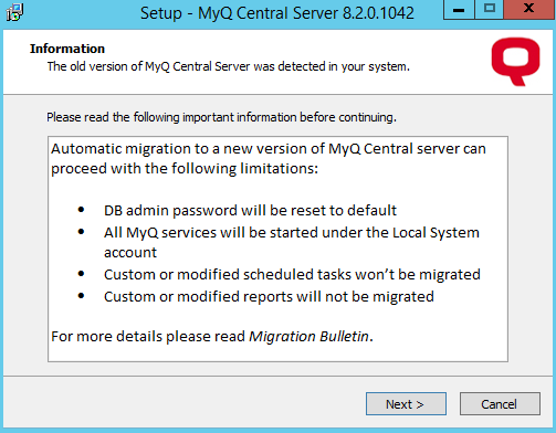 Migration information