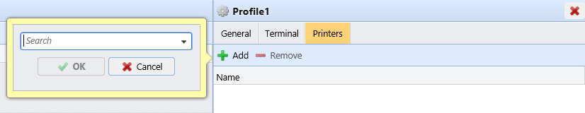 Configuration profile printers tab