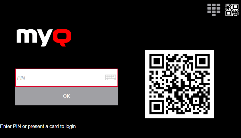 QR code on the terminal