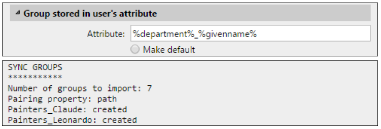 Attributes combination example