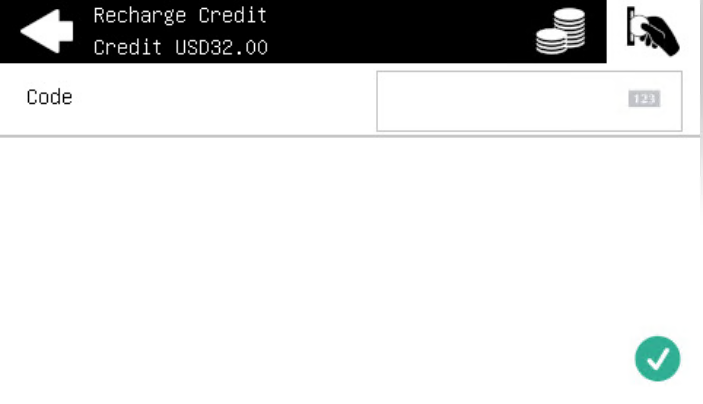 Recharging credit on the terminal