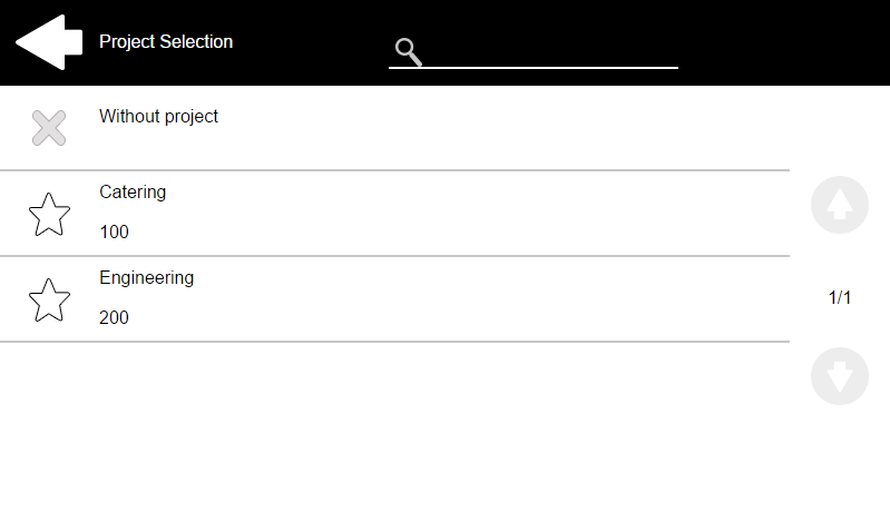 Project selection on the terminal