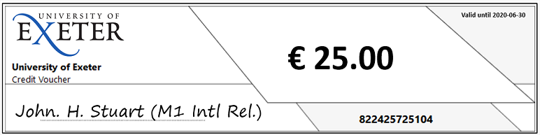 Voucher with personalized logo example