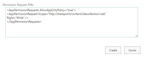 Permission Request XML creation